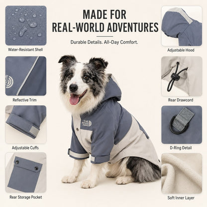 Paws in Awe Lightweight Water-Resistant Dog Windbreaker – Rain & Wind Coverage for Chilly Walks image 9