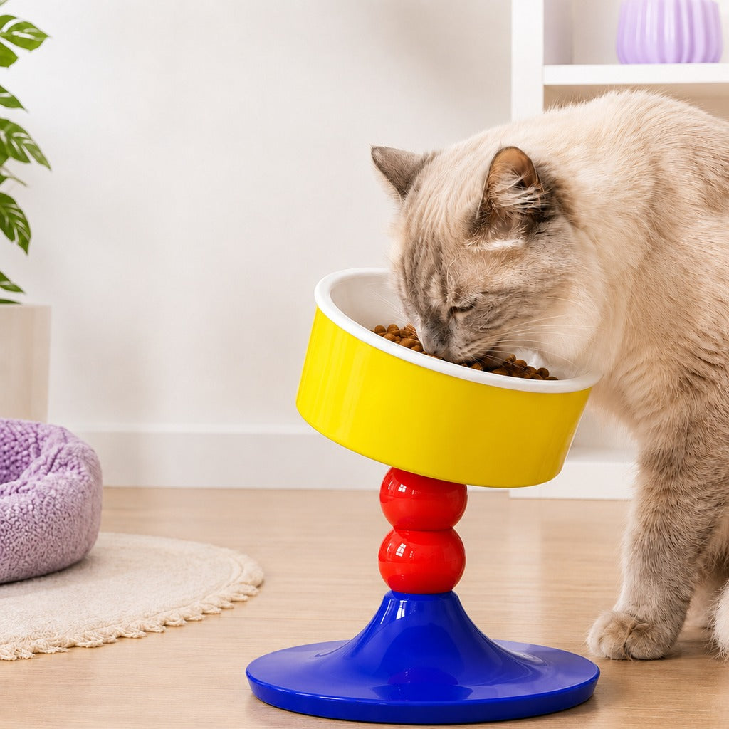 Paws in Awe Adjustable Elevated Pet Bowl for Cats & Small Dogs - 3 Height Modes for Comfortable Feeding image 2