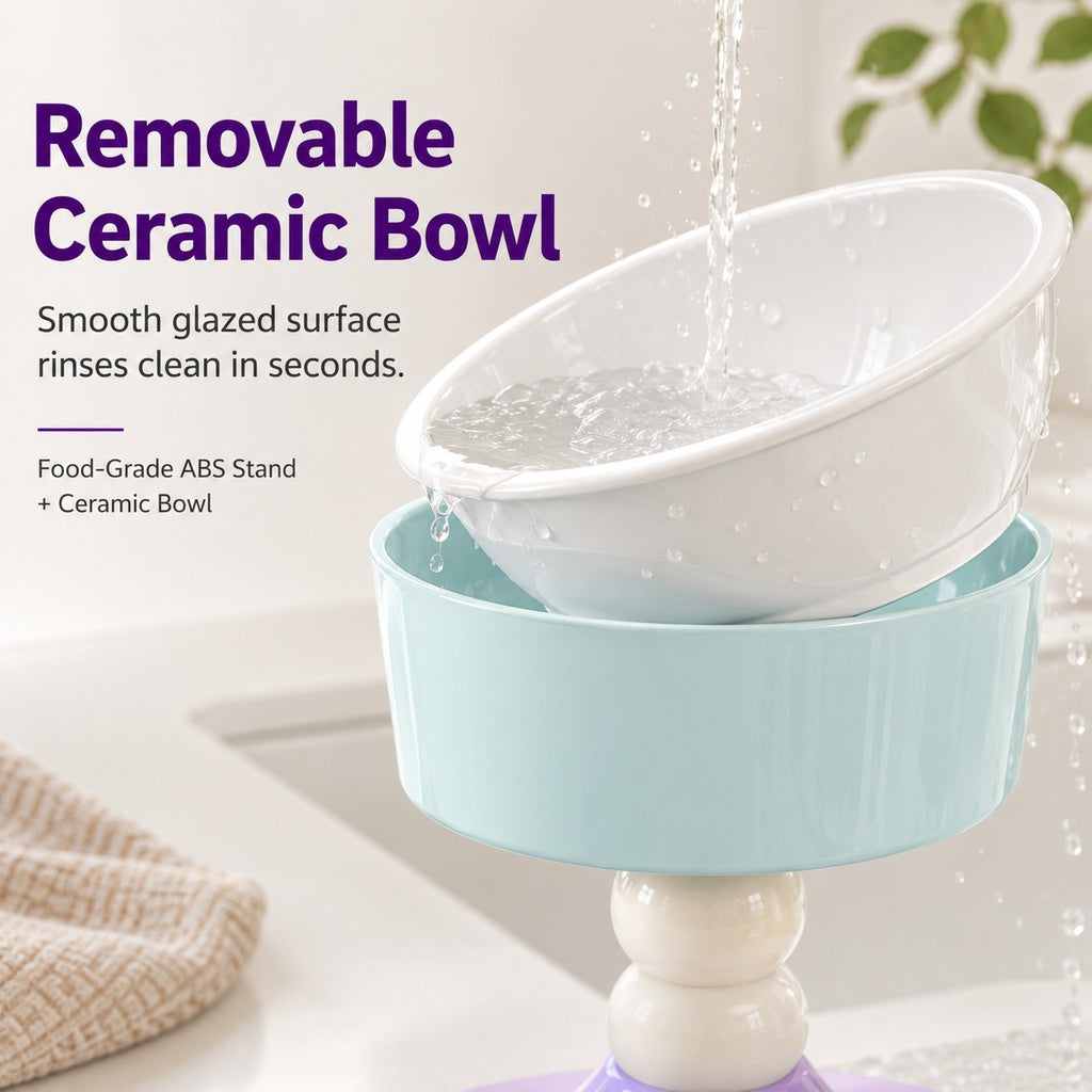 Paws in Awe Adjustable Elevated Pet Bowl for Cats & Small Dogs - 3 Height Modes for Comfortable Feeding image 7