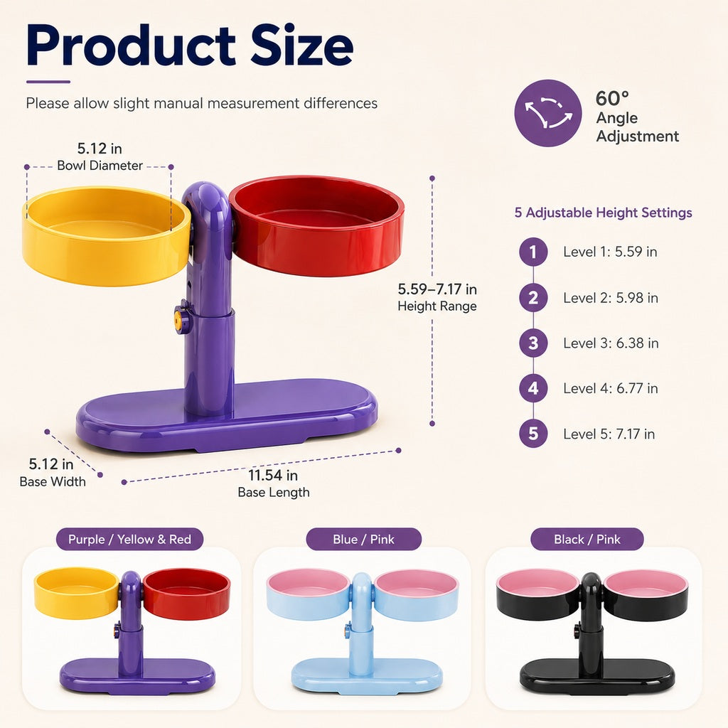 Adjustable Elevated Pet Bowl for Cats & Small Dogs - Space-Saving Wall-Mount or Freestanding Feeder for Cleaner Mealtimes image 8