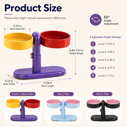 Adjustable Elevated Pet Bowl for Cats & Small Dogs - Space-Saving Wall-Mount or Freestanding Feeder for Cleaner Mealtimes image 8