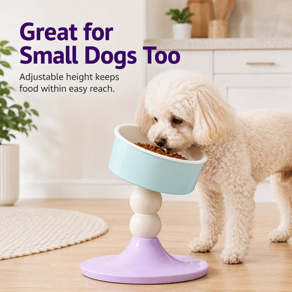 Paws in Awe Adjustable Elevated Pet Bowl for Cats & Small Dogs - 3 Height Modes for Comfortable Feeding image 4