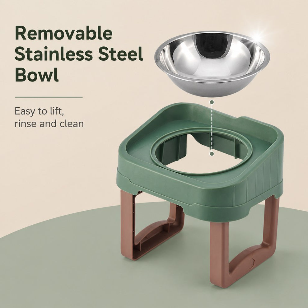 Paws in Awe Adjustable Elevated Slow Feeder Pet Bowl for Cats & Small Dogs - Less Mess, Slower Meals & Easy Cleaning image 4