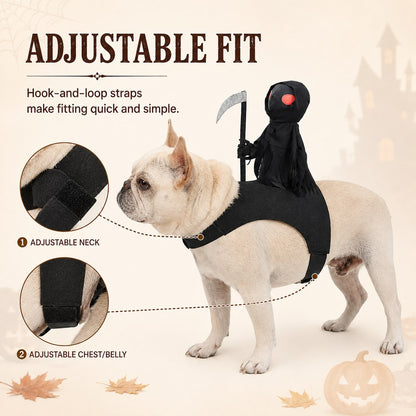 Paws in Awe Grim Reaper Rider Pet Costume – Adjustable 3D Halloween Outfit for Trick-or-Treat, Parties & Photos image 5