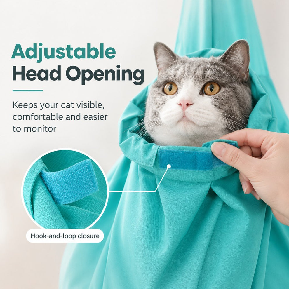 Paws in Awe Soft Cat Carrier Grooming Bag for Vet Visits &Nail Trims - Helps Reduce Scratching During Routine Care image 5