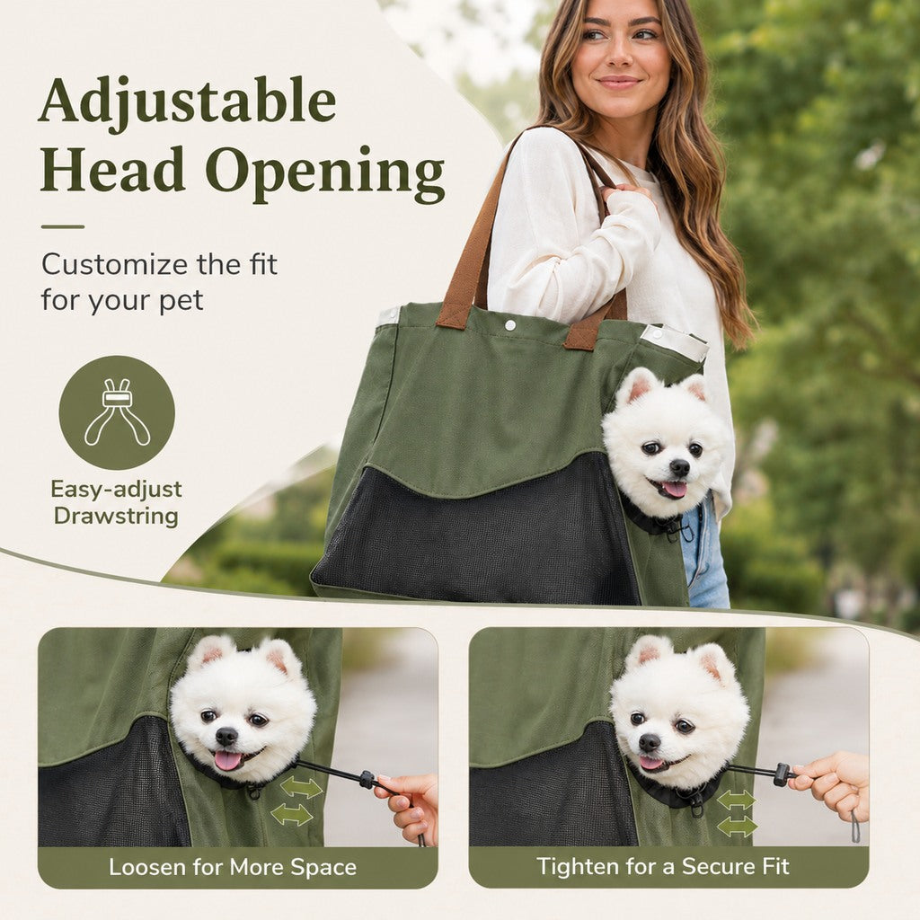 Paws in Awe Pet Carrier Tote Bag for Cats & Small Dogs - Breathable Shoulder Bag for Walks, Vet Visits & Errands image 7
