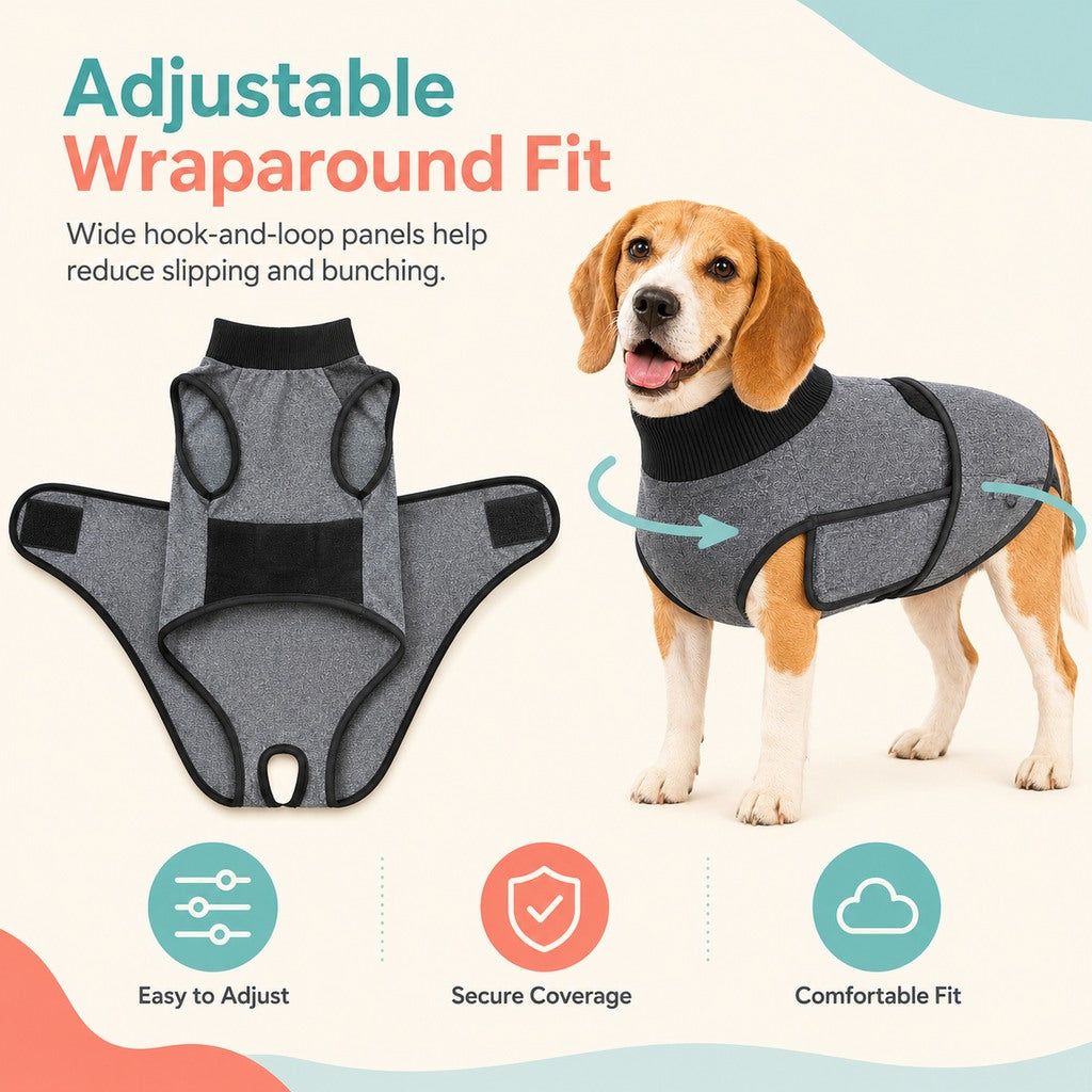Paws in Awe Dog Recovery Suit After Surgery - Soft Adjustable Post-Surgery Bodysuit, Comfortable Cone Alternative image 5