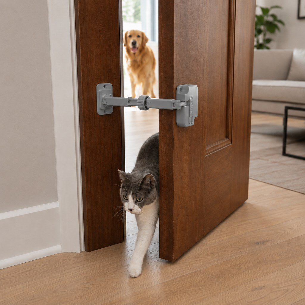 Paws in Awe Adjustable Pet Door Latch for Litter Rooms - Let Cats In & Help Keep Dogs Out image 13