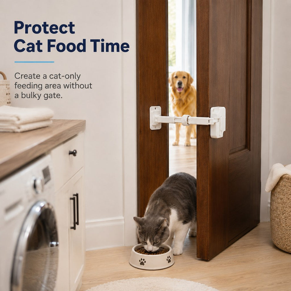 Paws in Awe Adjustable Pet Door Latch for Litter Rooms - Let Cats In & Help Keep Dogs Out image 4