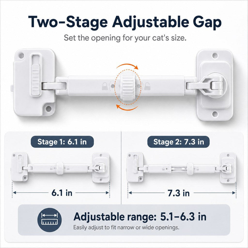 Paws in Awe Adjustable Pet Door Latch for Litter Rooms - Let Cats In & Help Keep Dogs Out image 5