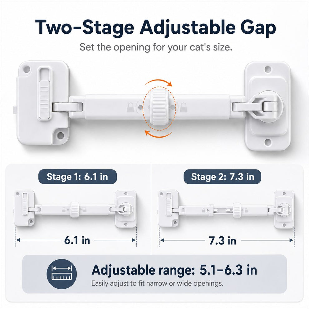 Paws in Awe Adjustable Pet Door Latch for Litter Rooms - Let Cats In & Help Keep Dogs Out image 5