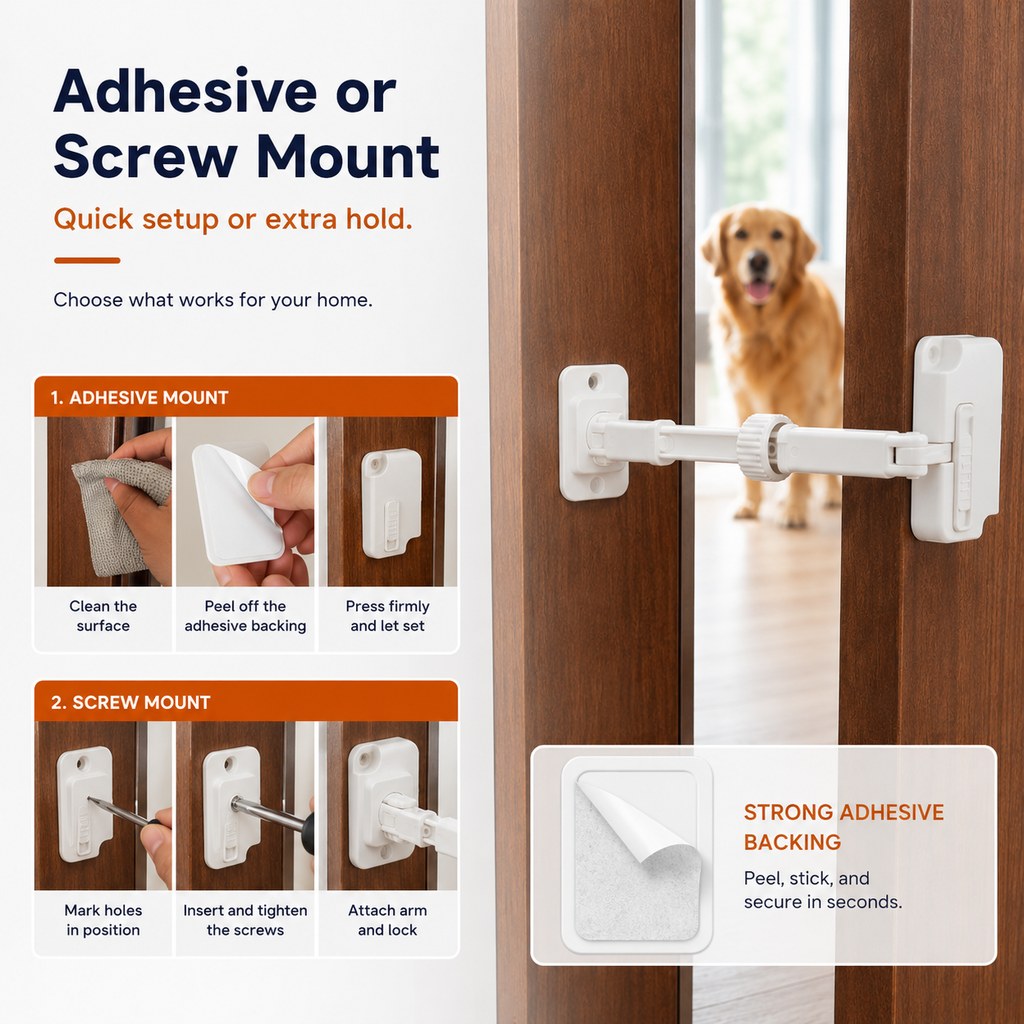 Paws in Awe Adjustable Pet Door Latch for Litter Rooms - Let Cats In & Help Keep Dogs Out image 6