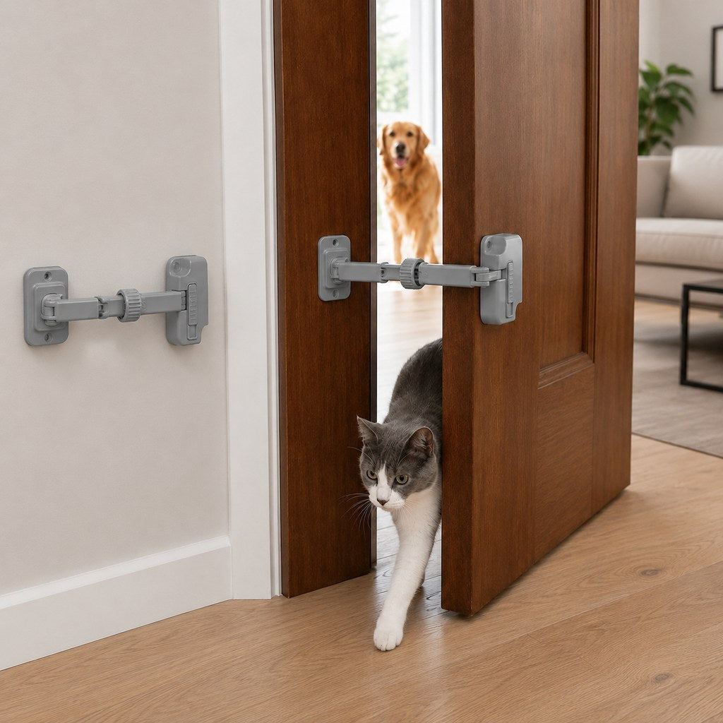 Paws in Awe Adjustable Pet Door Latch for Litter Rooms - Let Cats In & Help Keep Dogs Out image 11