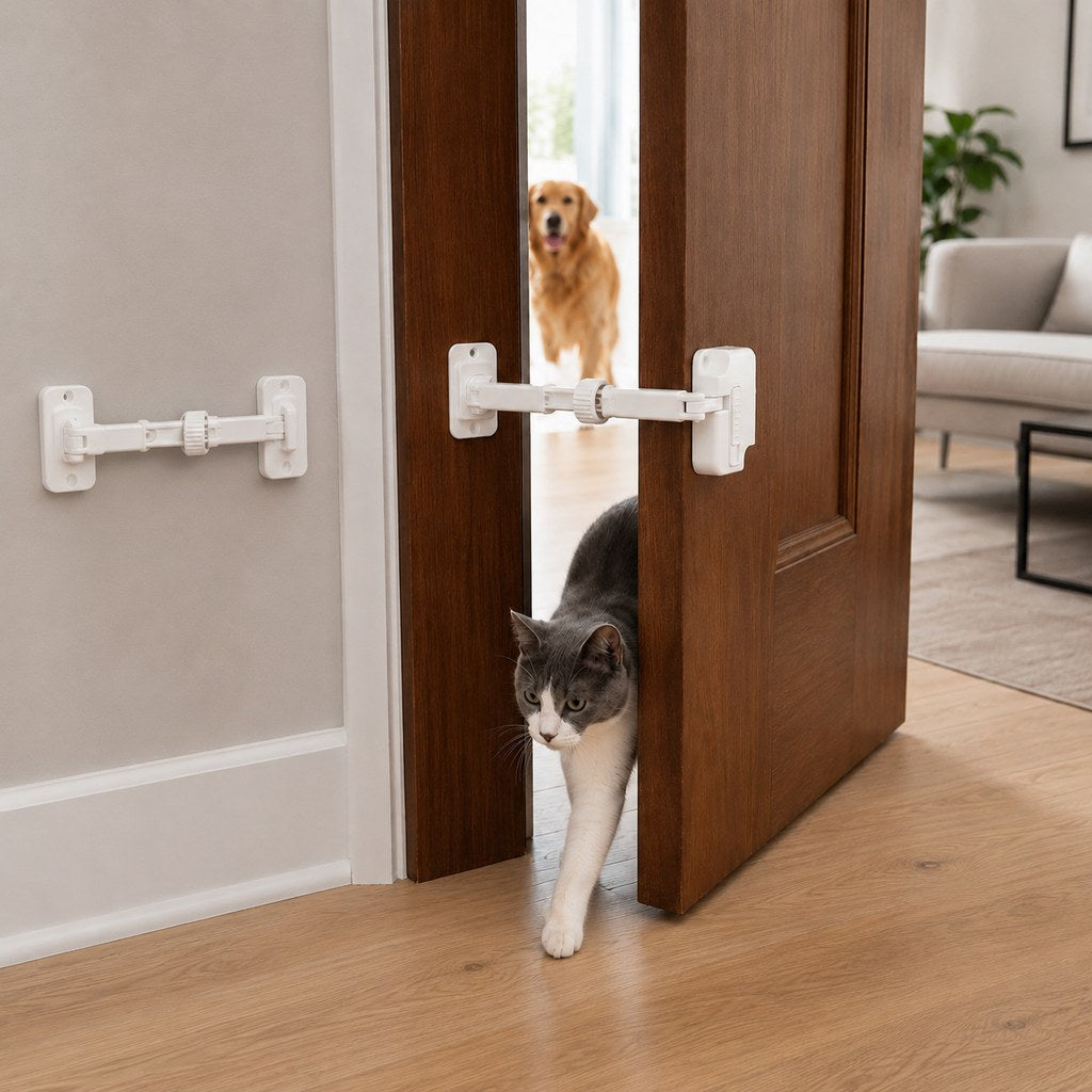 Paws in Awe Adjustable Pet Door Latch for Litter Rooms - Let Cats In & Help Keep Dogs Out image 12