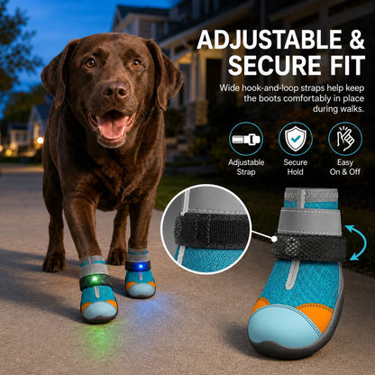 Paws in Awe Motion-Activated LED Dog Boots for Night Walks – Flashing Paw Shoes for Better Visibility & Traction image 6