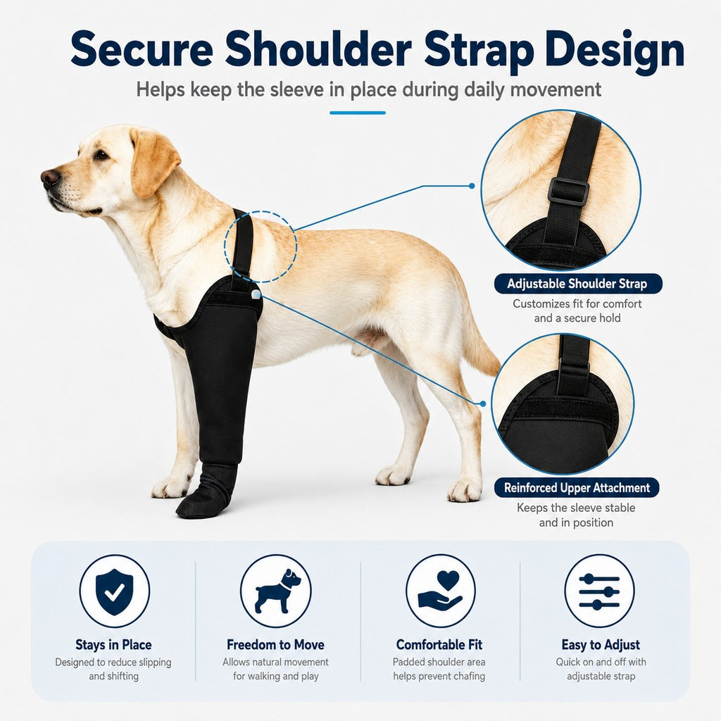Paws in Awe Dog Front Leg Protective Sleeve for Recovery & Walks - Helps Reduce Licking image 5