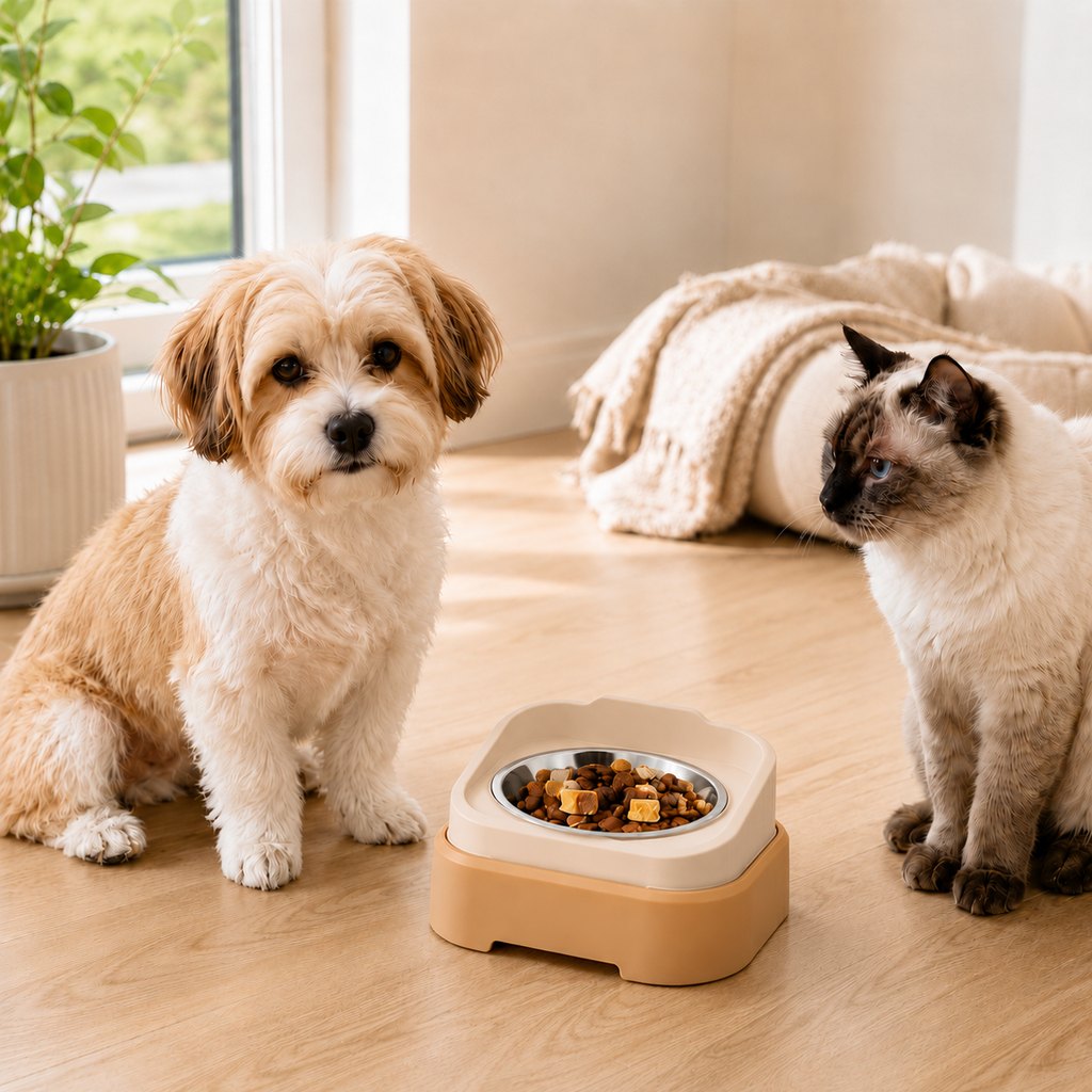Adjustable slow feeder pet bowl No Stand detail for cats and small dogs