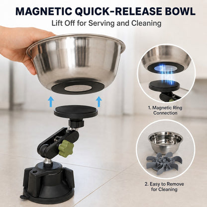 Mounting disc accessory note for adjustable suction slow feeder bowl