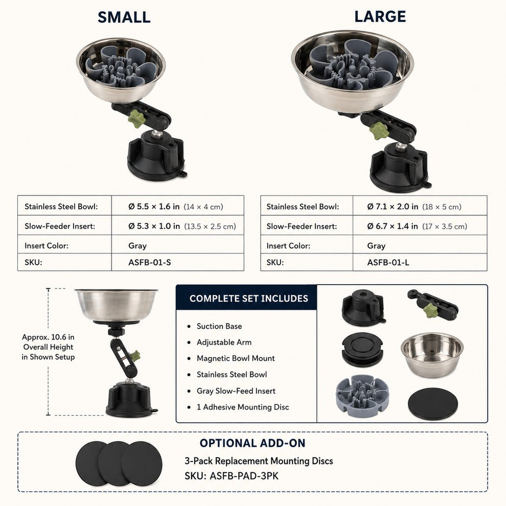 Paws in Awe Adjustable Suction-Mount Slow Feeder Bowl for French Bulldogs, Cats & Small-to-Medium Dogs - Floor or Vertical Setup Helps Reduce Sliding image 12