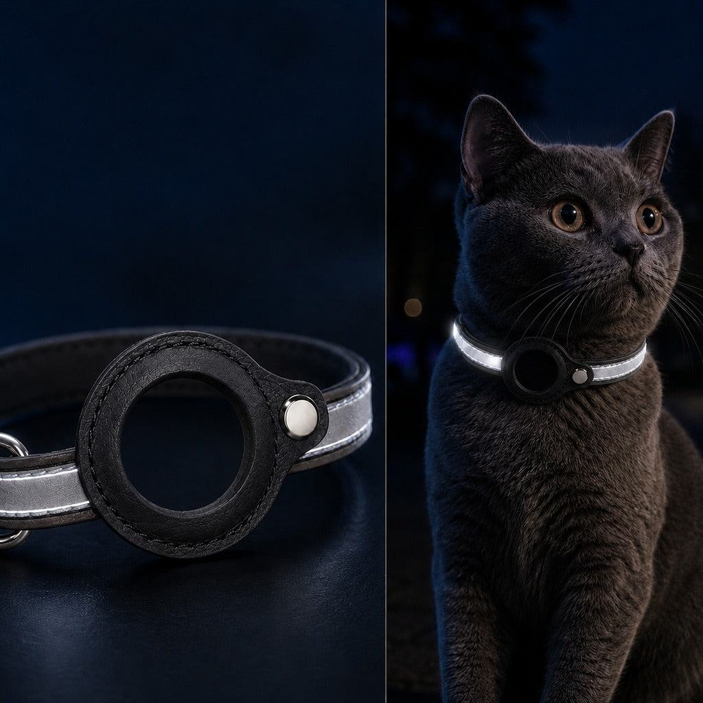 Paws in Awe AirTag-Compatible Reflective Pet Tracking Collar for Cats & Small Dogs - Secure Holder for Outdoor Adventures & Night Visibility image 10