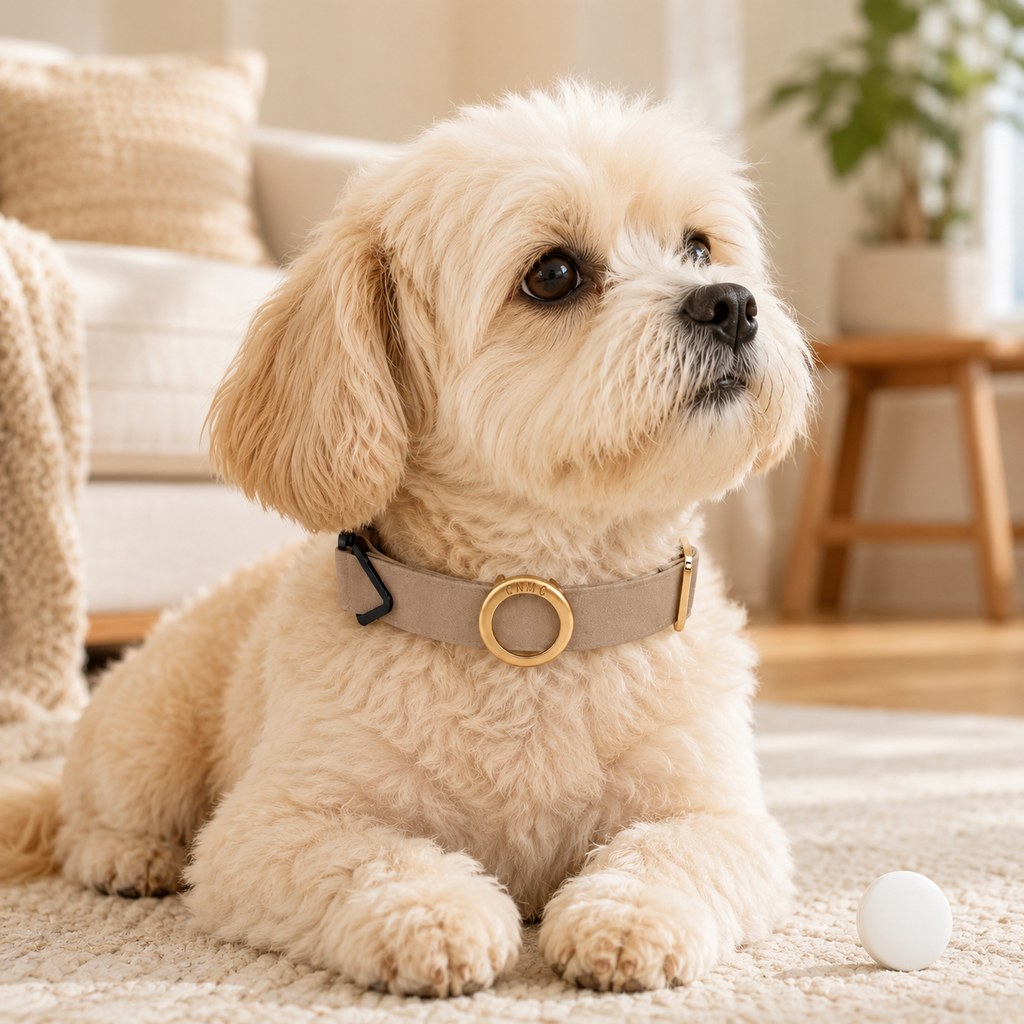 Paws in Awe AirTag-Compatible Pet Collar Holder for Cats & Small Dogs - No-Dangle Tracker Protection for Home, Walks & Everyday Pet Safety image 1