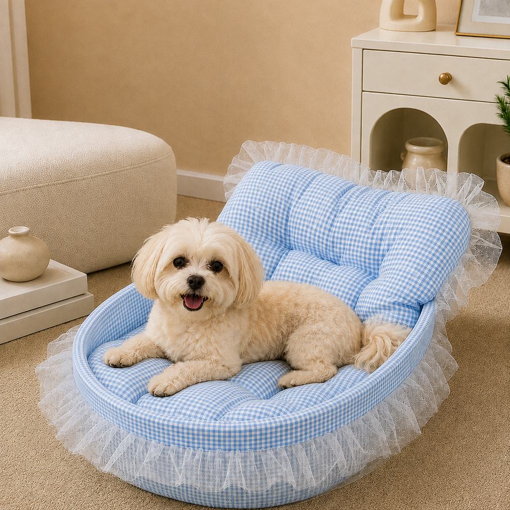 Paws in Awe All-Season Bolster Pet Bed for Cats & Small Dogs - Cushioned Indoor Lounger with Raised Sides image 10