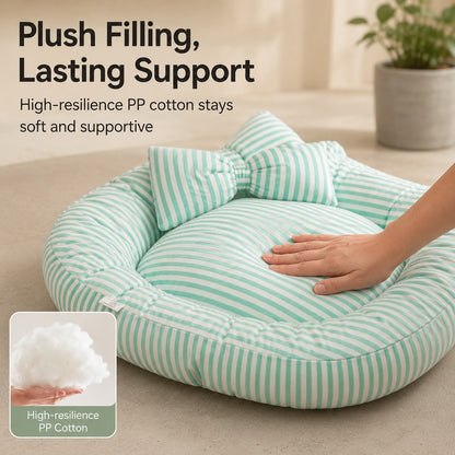 Paws in Awe All-Season Bolster Pet Bed with Pillow for Cats & Small Dogs - Soft Raised-Edge Support for Indoor Naps image 5