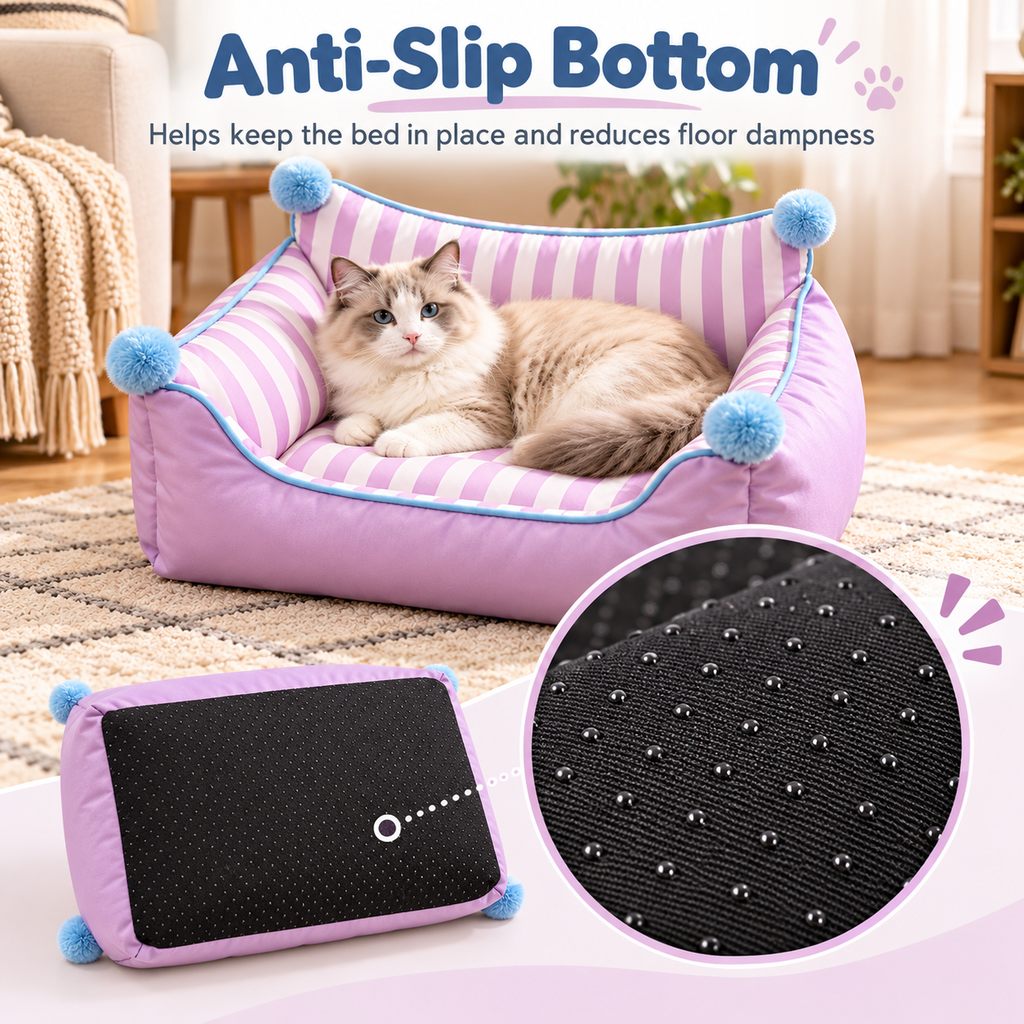 Paws in Awe All-Season Pet Sofa Bed with Supportive Bolsters & Pillow for Cats and Small Dogs image 6