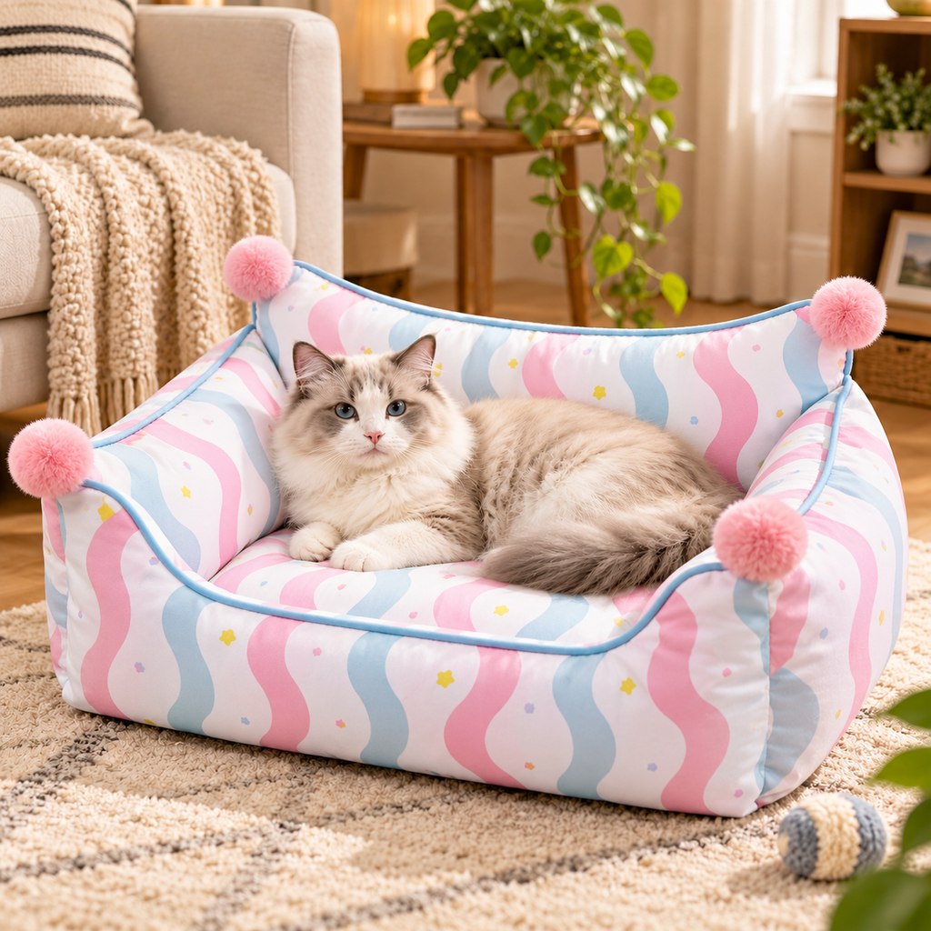 Paws in Awe All-Season Pet Sofa Bed with Supportive Bolsters & Pillow for Cats and Small Dogs image 10