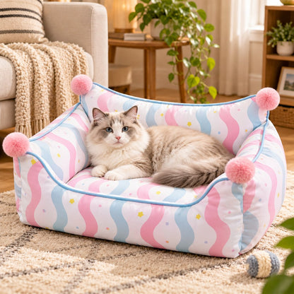 Paws in Awe All-Season Pet Sofa Bed with Supportive Bolsters & Pillow for Cats and Small Dogs image 10