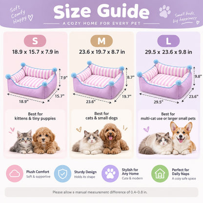 Paws in Awe All-Season Pet Sofa Bed with Supportive Bolsters & Pillow for Cats and Small Dogs image 7