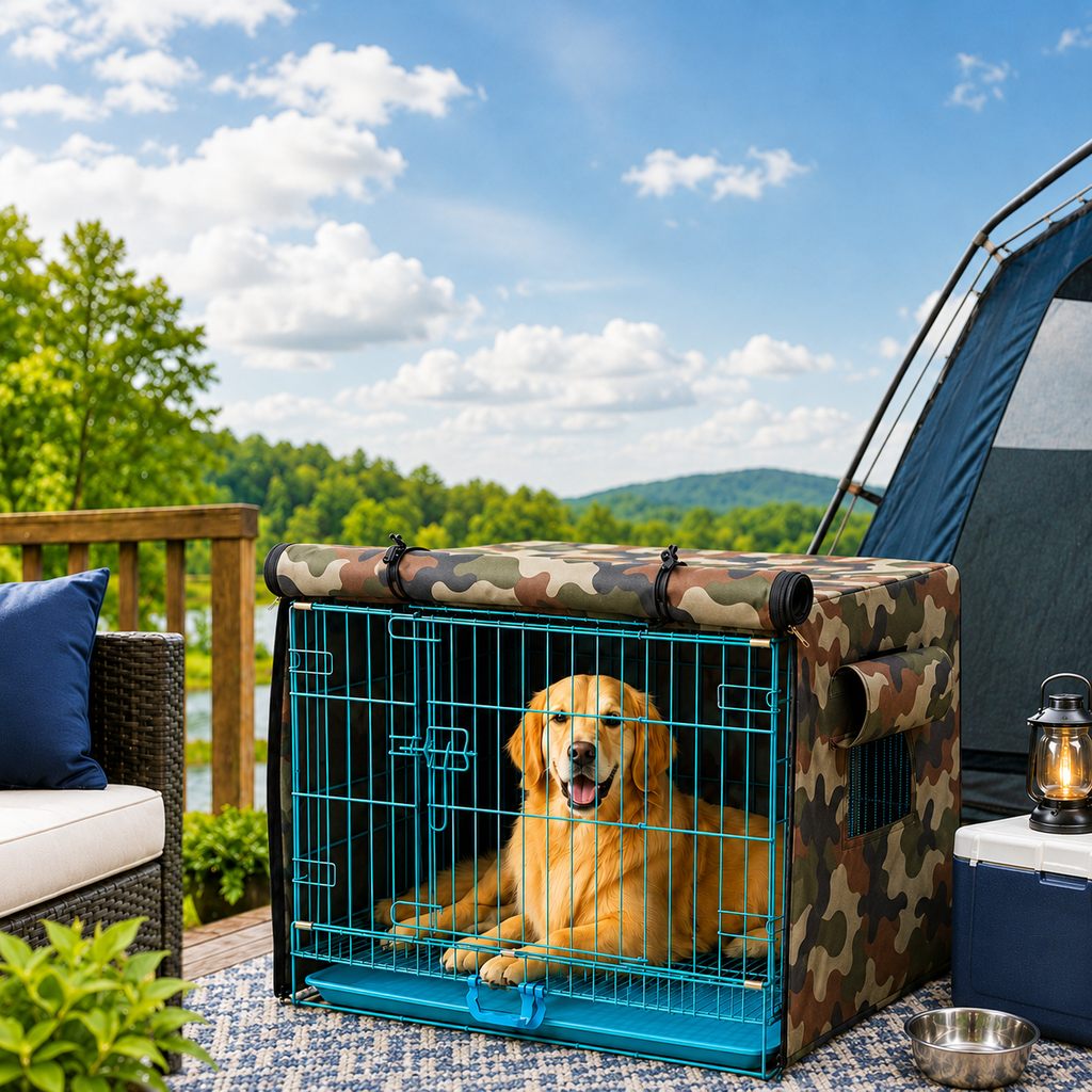 Paws in Awe All-Weather Dog Crate Cover for Home, Patio & Camping - Privacy, Wind & Light Rain Protection image 11