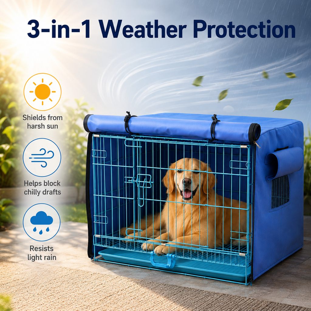 Paws in Awe All-Weather Dog Crate Cover for Home, Patio & Camping - Privacy, Wind & Light Rain Protection image 3