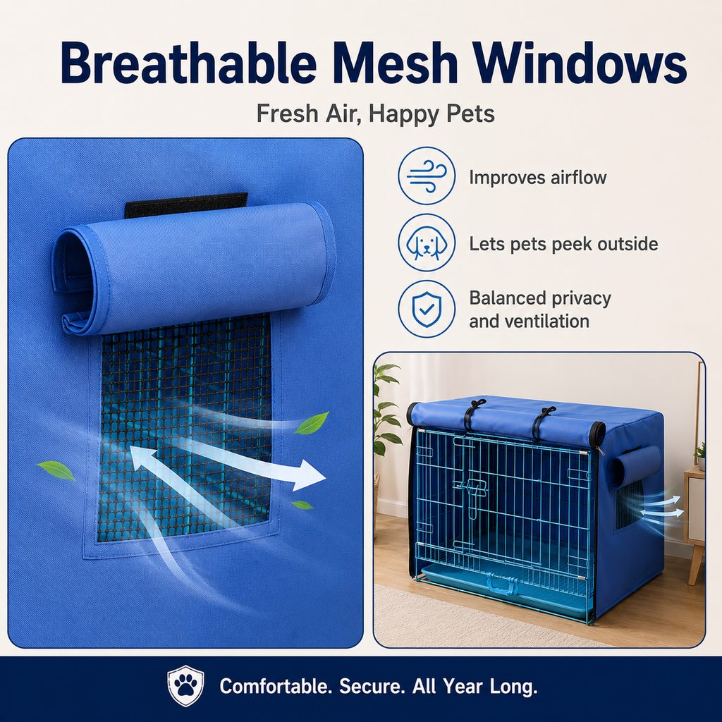 Paws in Awe All-Weather Dog Crate Cover for Home, Patio & Camping - Privacy, Wind & Light Rain Protection image 4