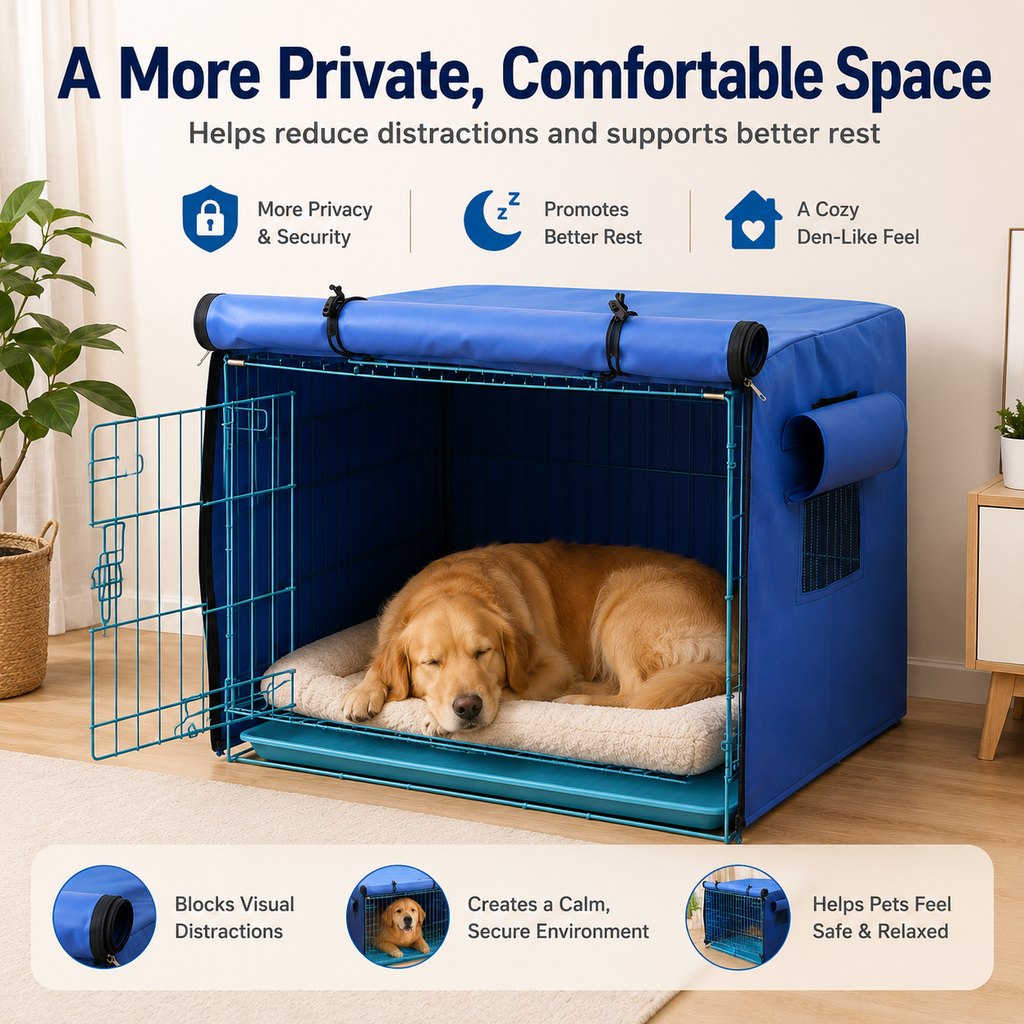 Paws in Awe All-Weather Dog Crate Cover for Home, Patio & Camping - Privacy, Wind & Light Rain Protection image 2