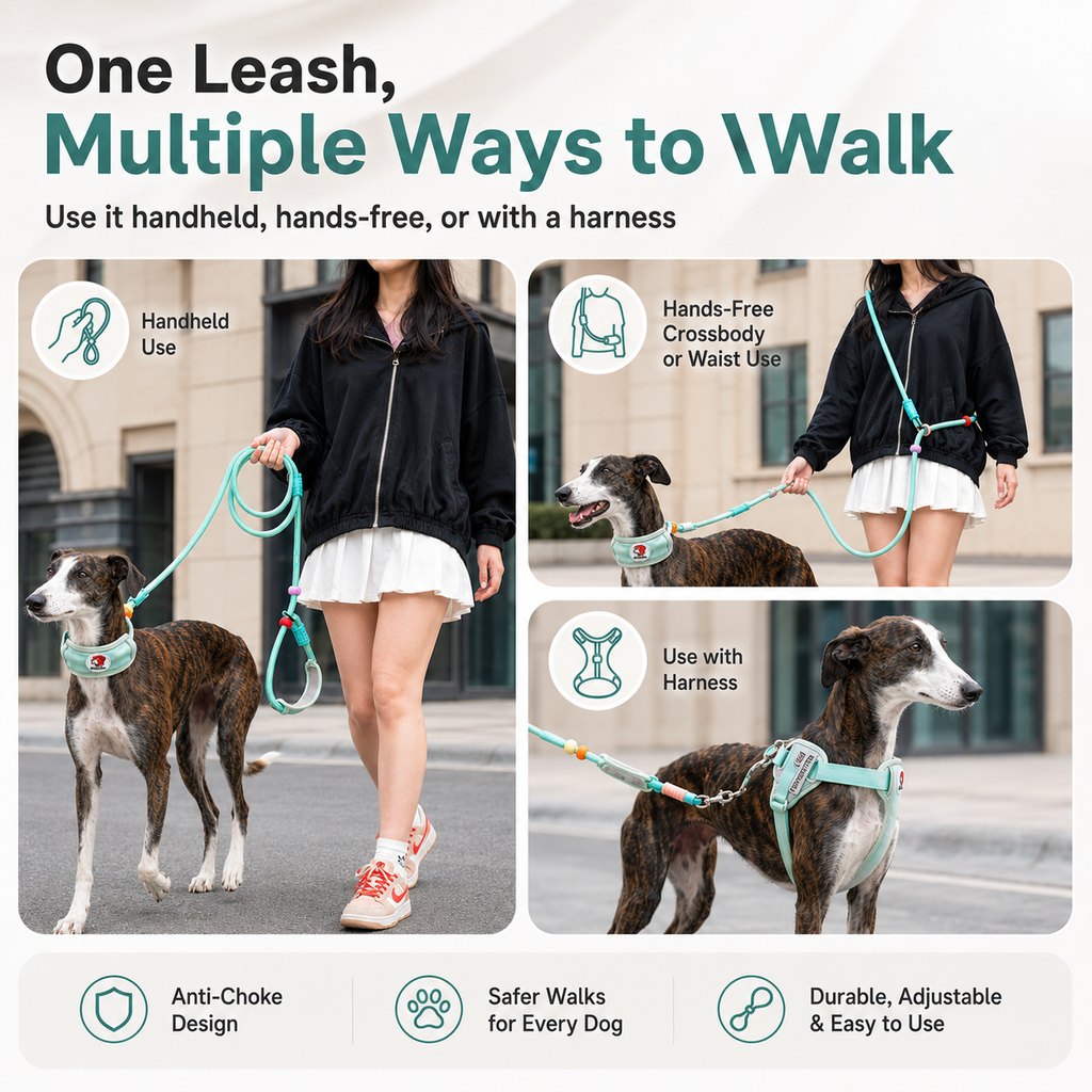 Paws in Awe Anti-Choke Dog Leash for Everyday Walks - Padded Neck Protection & Better Control for Pullers image 2