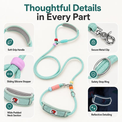 Paws in Awe Anti-Choke Dog Leash for Everyday Walks - Padded Neck Protection & Better Control for Pullers image 5