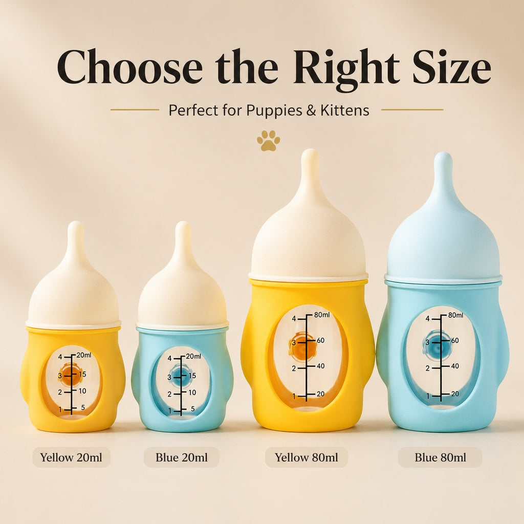 Paws in Awe Newborn Puppy & Kitten Nursing Bottle – Anti-Choke Silicone Pet Feeder for Safe, Gentle Milk Feeding at Home image 2