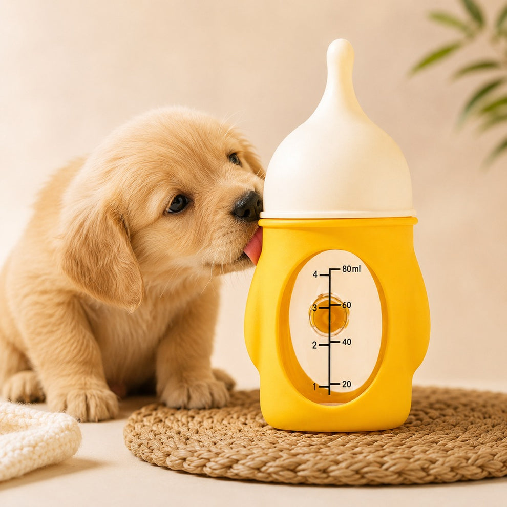 Paws in Awe Newborn Puppy & Kitten Nursing Bottle – Anti-Choke Silicone Pet Feeder for Safe, Gentle Milk Feeding at Home image 1