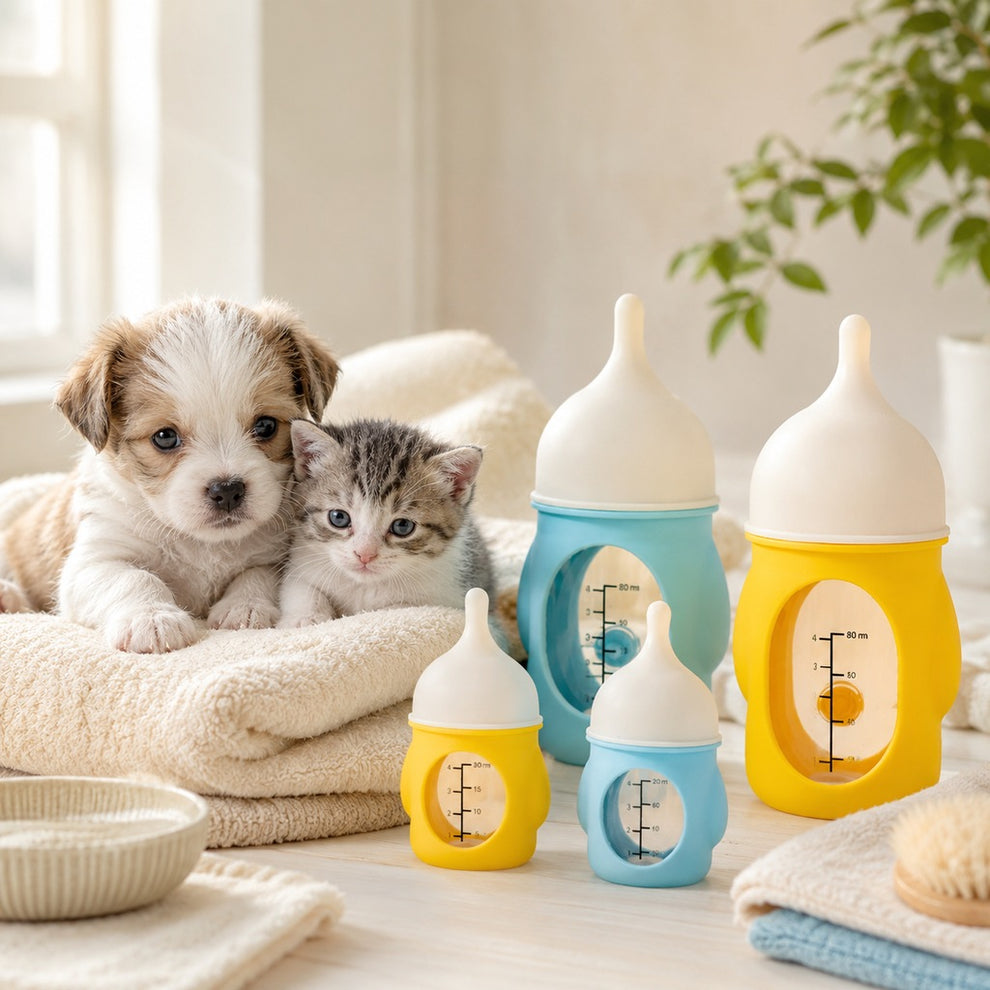 Paws in Awe Newborn Puppy & Kitten Nursing Bottle – Anti-Choke Silicone Pet Feeder for Safe, Gentle Milk Feeding at Home image 10