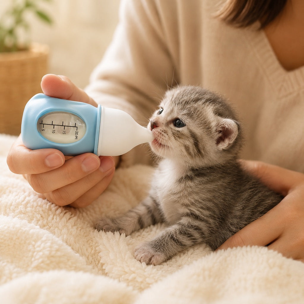 Paws in Awe Newborn Puppy & Kitten Nursing Bottle – Anti-Choke Silicone Pet Feeder for Safe, Gentle Milk Feeding at Home image 5