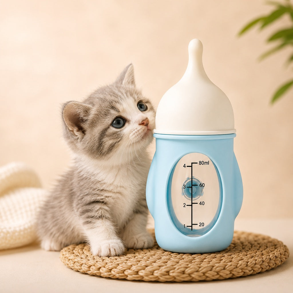 Paws in Awe Newborn Puppy & Kitten Nursing Bottle – Anti-Choke Silicone Pet Feeder for Safe, Gentle Milk Feeding at Home image 12