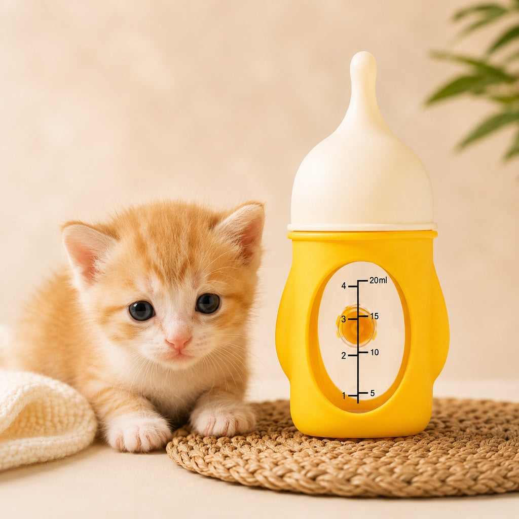 Paws in Awe Newborn Puppy & Kitten Nursing Bottle – Anti-Choke Silicone Pet Feeder for Safe, Gentle Milk Feeding at Home image 15