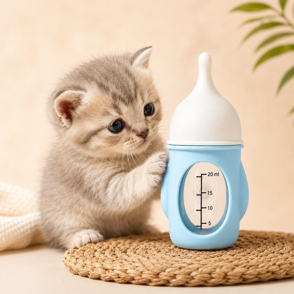 Paws in Awe Newborn Puppy & Kitten Nursing Bottle – Anti-Choke Silicone Pet Feeder for Safe, Gentle Milk Feeding at Home image 14