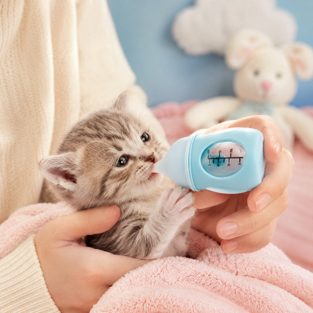 Paws in Awe Newborn Puppy & Kitten Nursing Bottle – Anti-Choke Silicone Pet Feeder for Safe, Gentle Milk Feeding at Home image 6