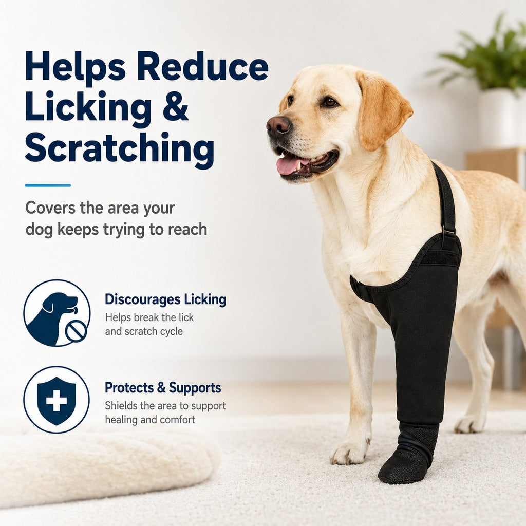 Paws in Awe Dog Front Leg Protective Sleeve for Recovery & Walks - Helps Reduce Licking image 3