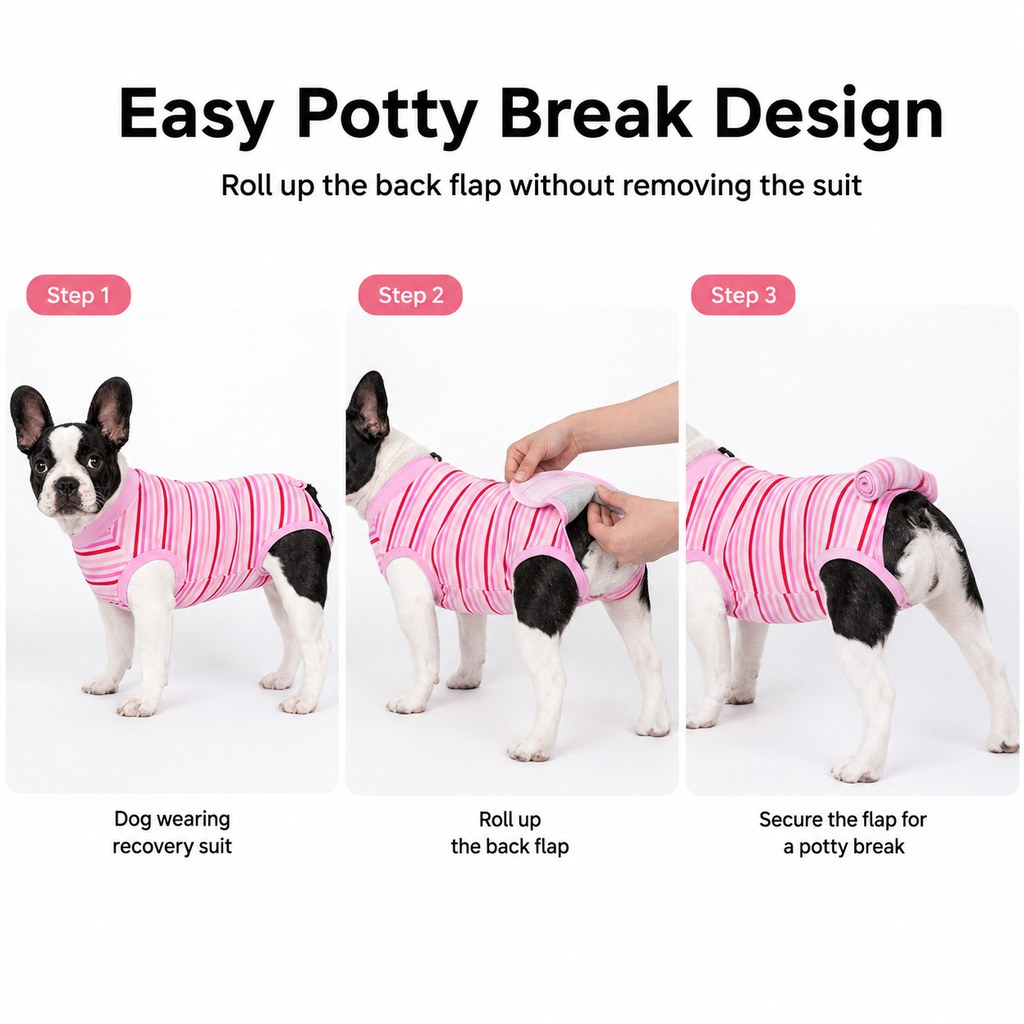 Paws in Awe Breathable Dog Recovery Suit for Spay & Neuter Recovery, Soft Cone Alternative Onesie to Help Reduce Licking After Surgery image 7