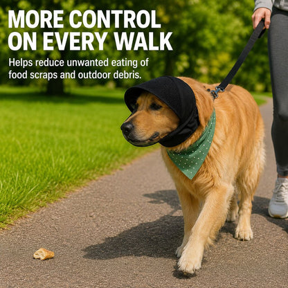 Paws in Awe Breathable Anti-Scavenging Dog Muzzle for Walks - Mesh Hood Helps Block Food Scraps & Trash image 4