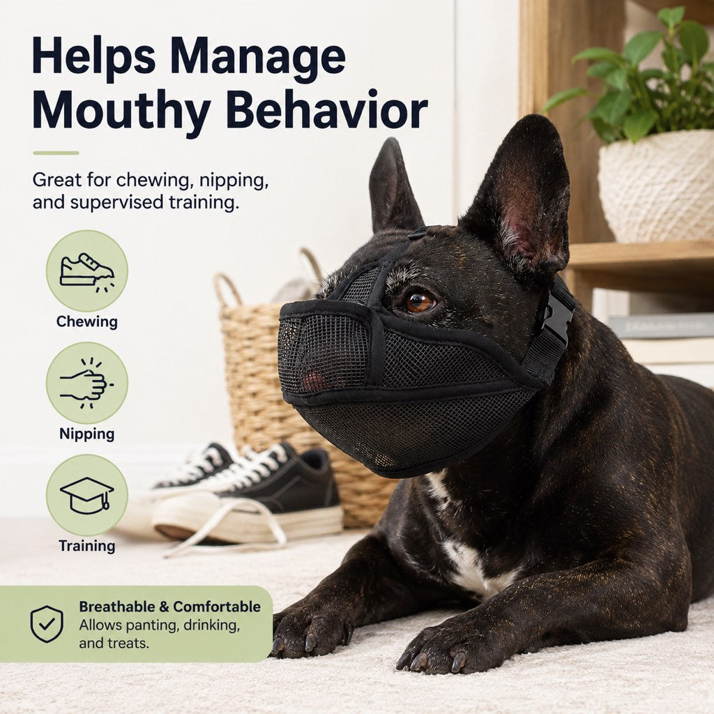 Anti scavenging dog muzzle for walks and outdoor safety