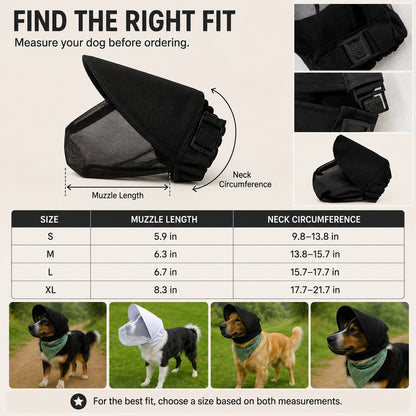 Paws in Awe Breathable Anti-Scavenging Dog Muzzle for Walks - Mesh Hood Helps Block Food Scraps & Trash image 8